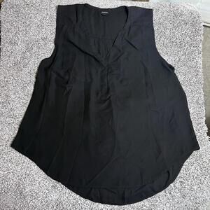 Torrid Black Sleeveless Blouse V-Neck Pullover Top Size (3) XL Flowy Chic Mature